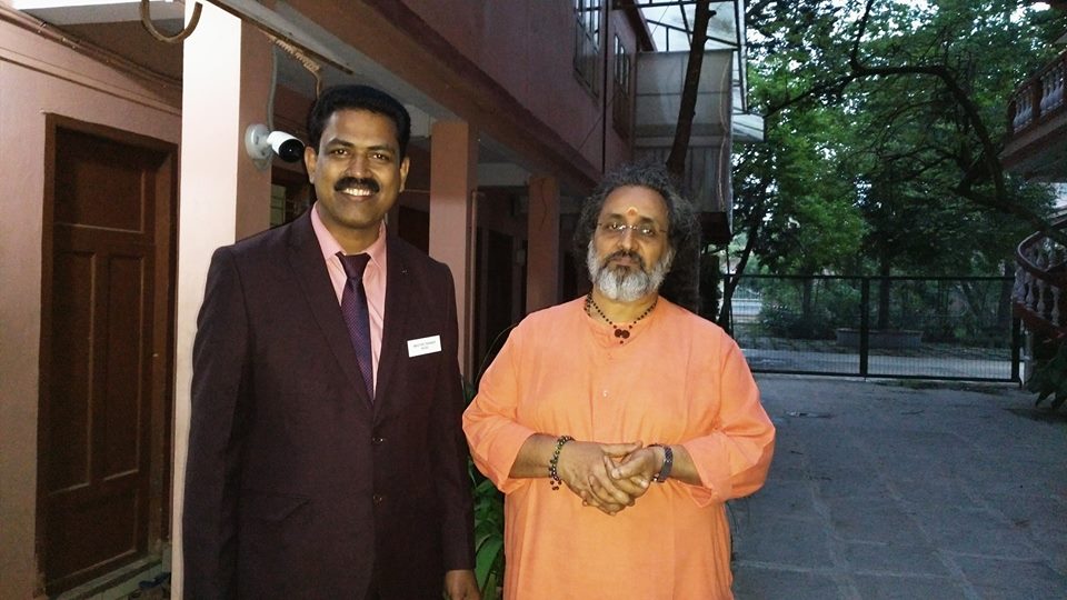 With Swami Amritaswarupananda Puri